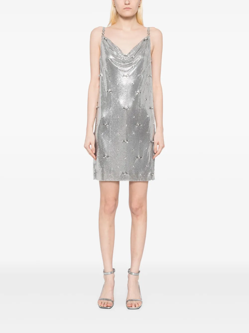Versace Aluminium metalen mesh jurk - Zilver