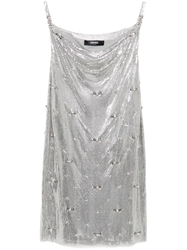 Versace Aluminum Metal Mesh Dress Silver FARFETCH PT