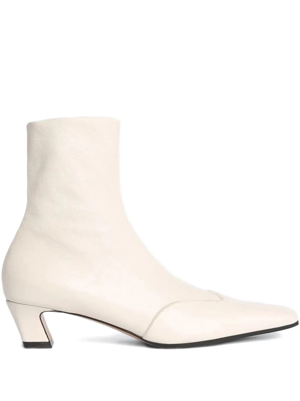 KHAITE 40mm Nevada leather ankle boots White