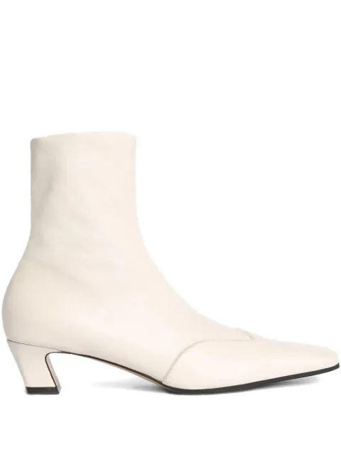 KHAITE 40mm Nevada leather ankle boots