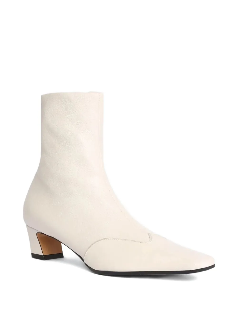 KHAITE 40mm Nevada leather ankle boots Wit