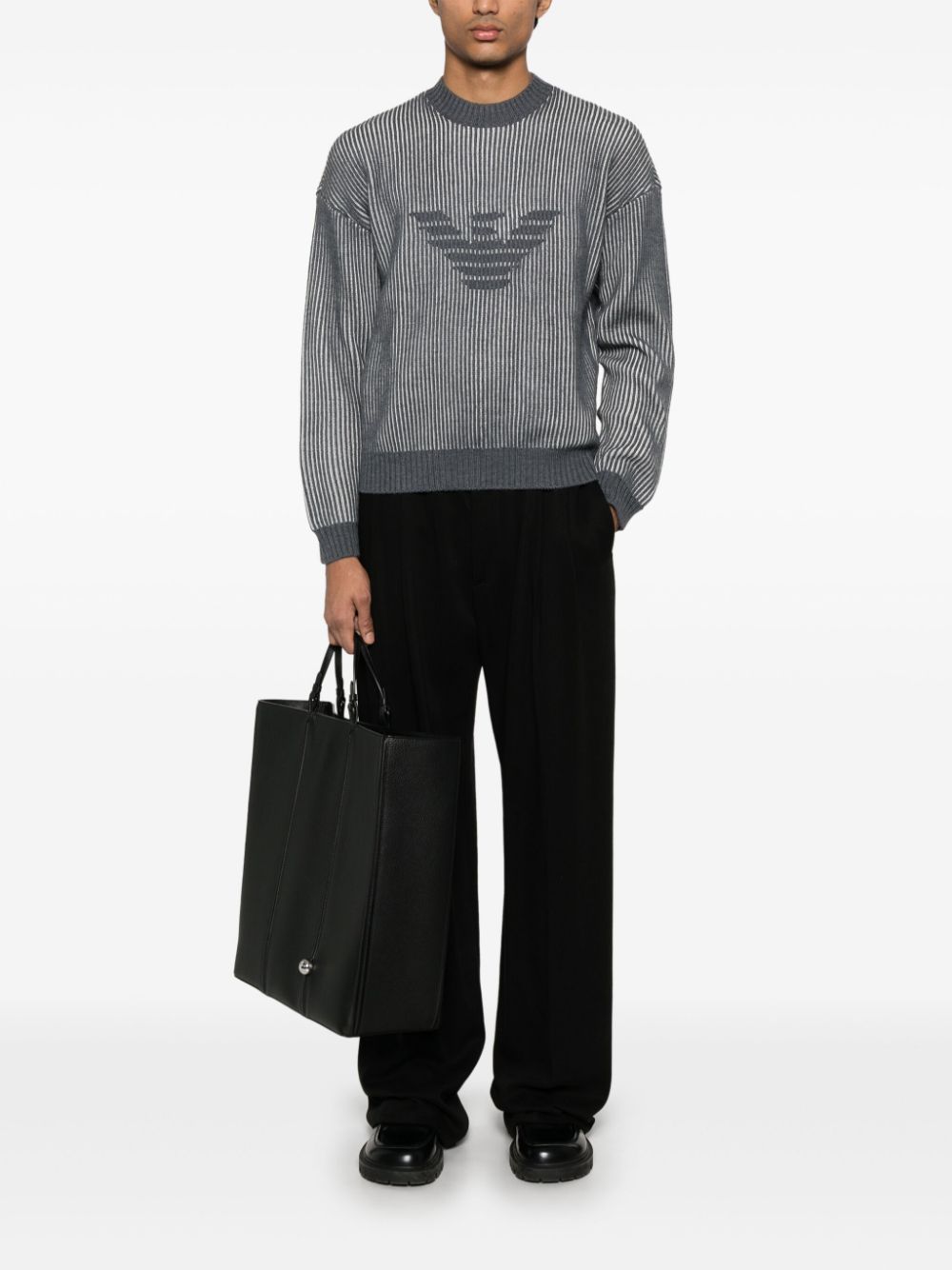 Emporio Armani ribbed sweater - Grijs