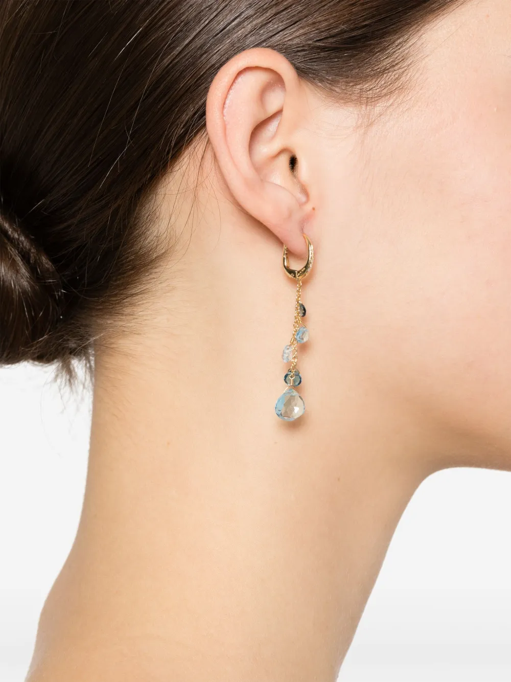 Marco Bicego 18kt geelgouden oorbellen met topaas en diamant