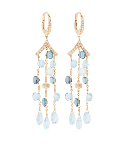 Marco Bicego aretes en oro amarillo de 18kt con diamante y topacio