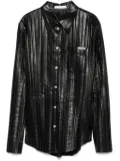 Helmut Lang pleated leather shirt - Black