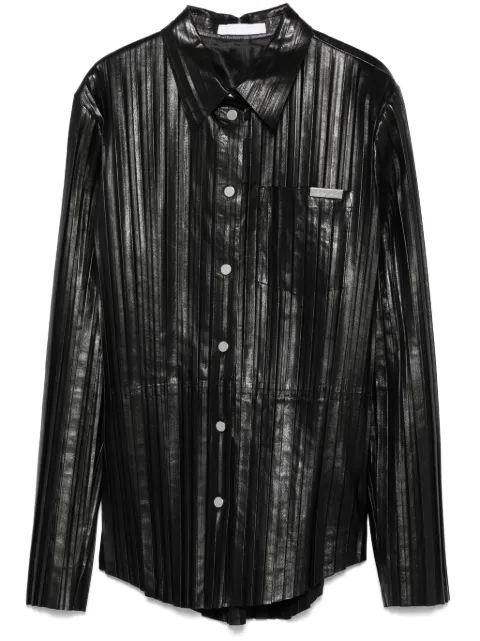 Helmut Lang pleated leather shirt