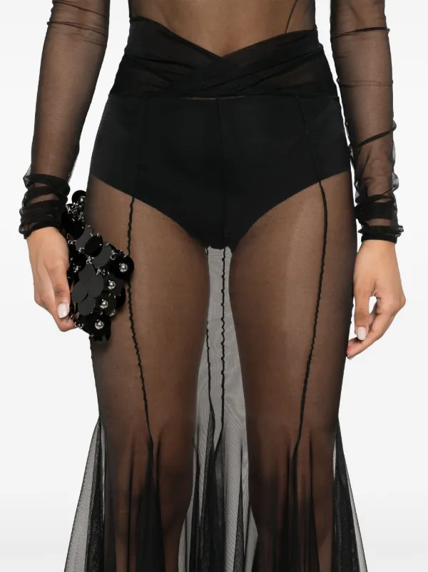 Nensi Dojaka V-waist Sheer Midi Skirt | FARFETCH