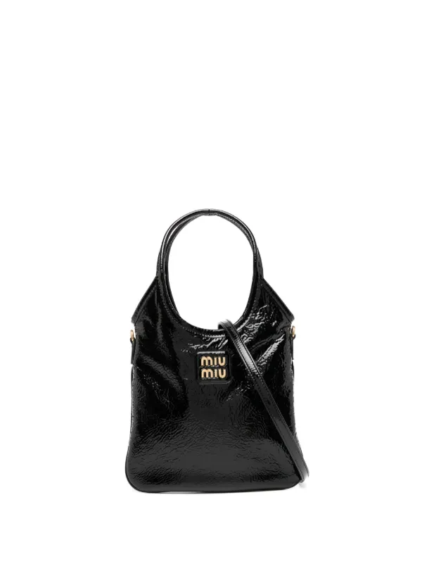 Miu Miu Logo Plaque Mini Bag | Black | FARFETCH