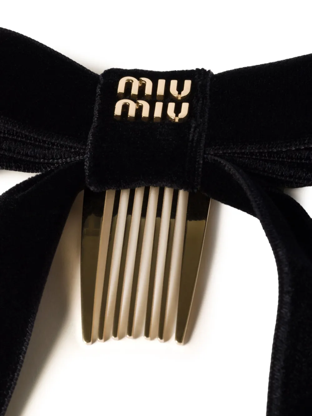 Miu Miu Fluwelen haarclip - Zwart