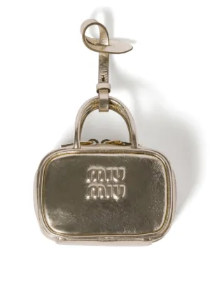 Miu Miu Mini Leather Pouch | Gold | FARFETCH