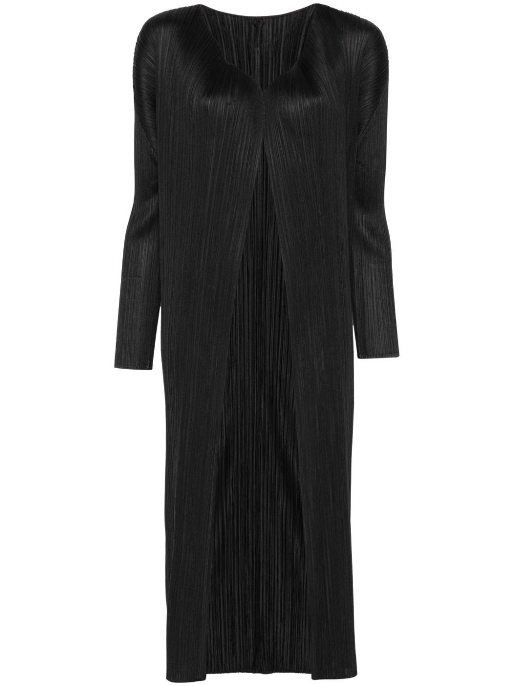 Pleats Please Issey Miyake plissé coat - Black