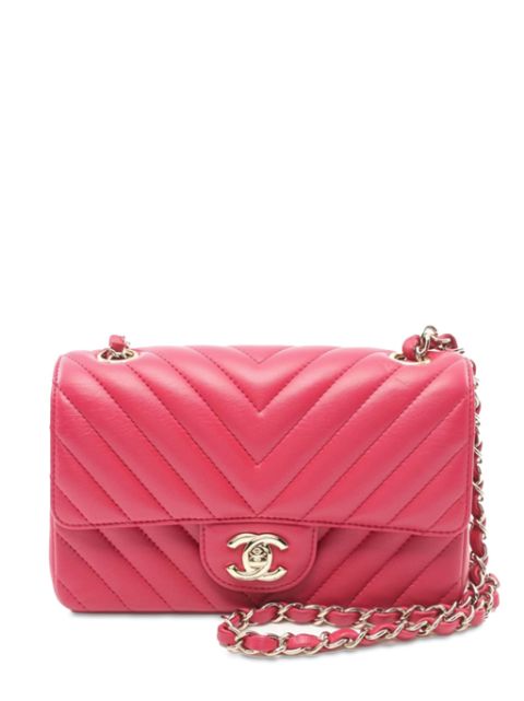 CHANEL 2019 Mini Rectangular Chevron Lambskin Flap crossbody bag Women