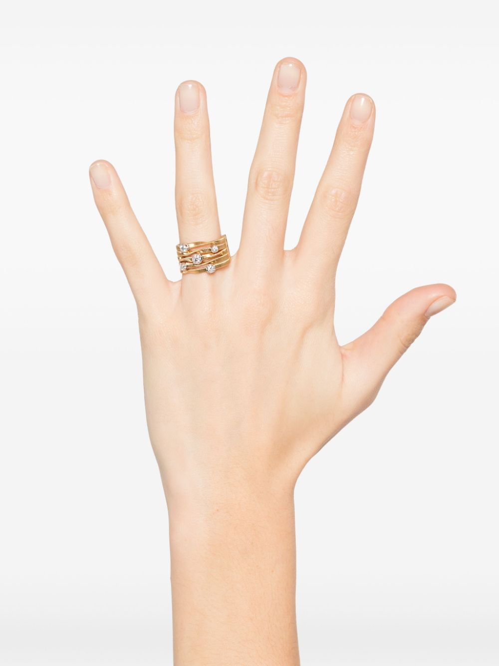 Marco Bicego 18kt geelgouden Five ring met diamant