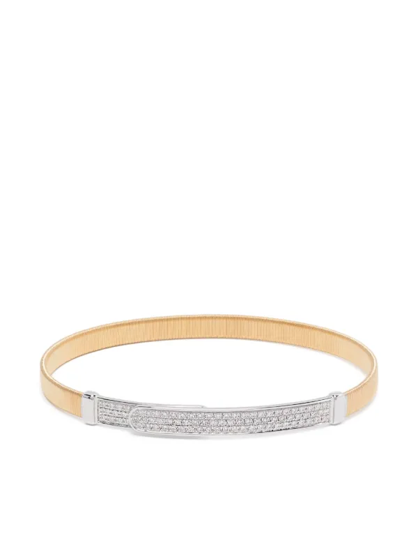 Marco Bicego ダイヤモンド バングルブレスレット 18Kイエローゴールド 