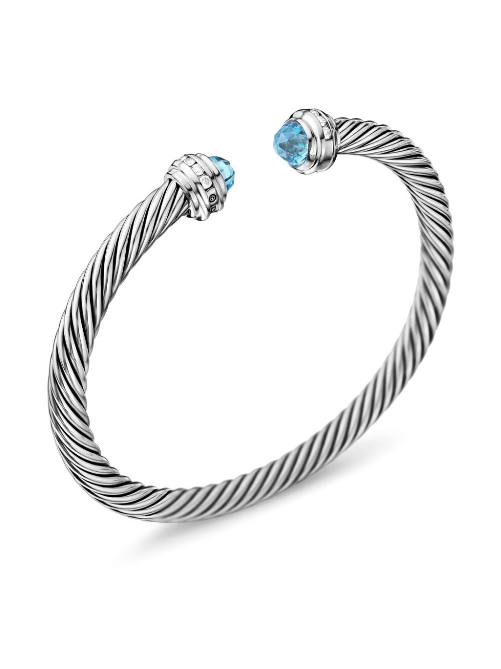 David Yurman sterling silver Classic Cable diamond and topaz bracelet - SSABTDI SILVER