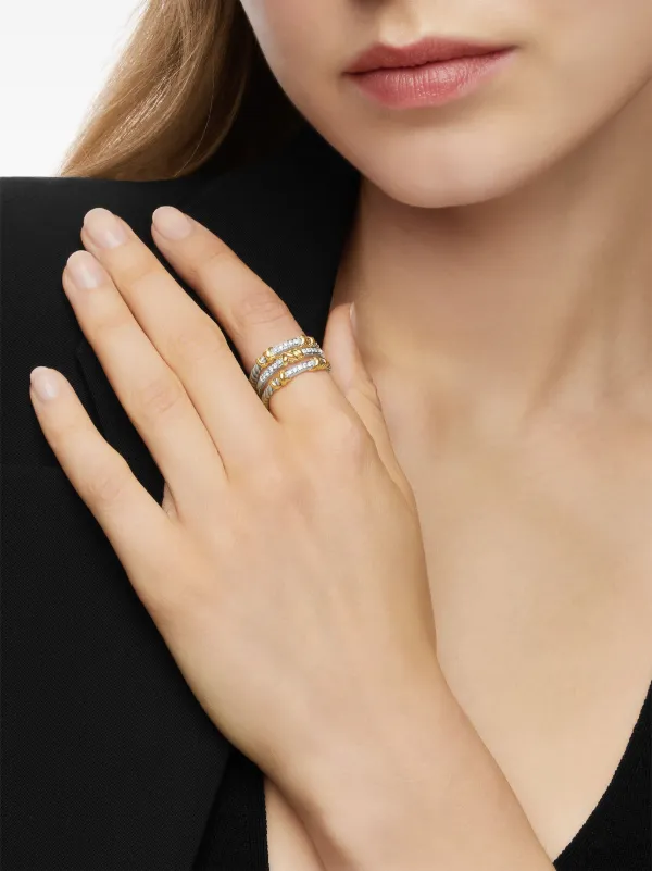 David Yurman 18kt Yellow Gold And Sterling Silver Petite Helena