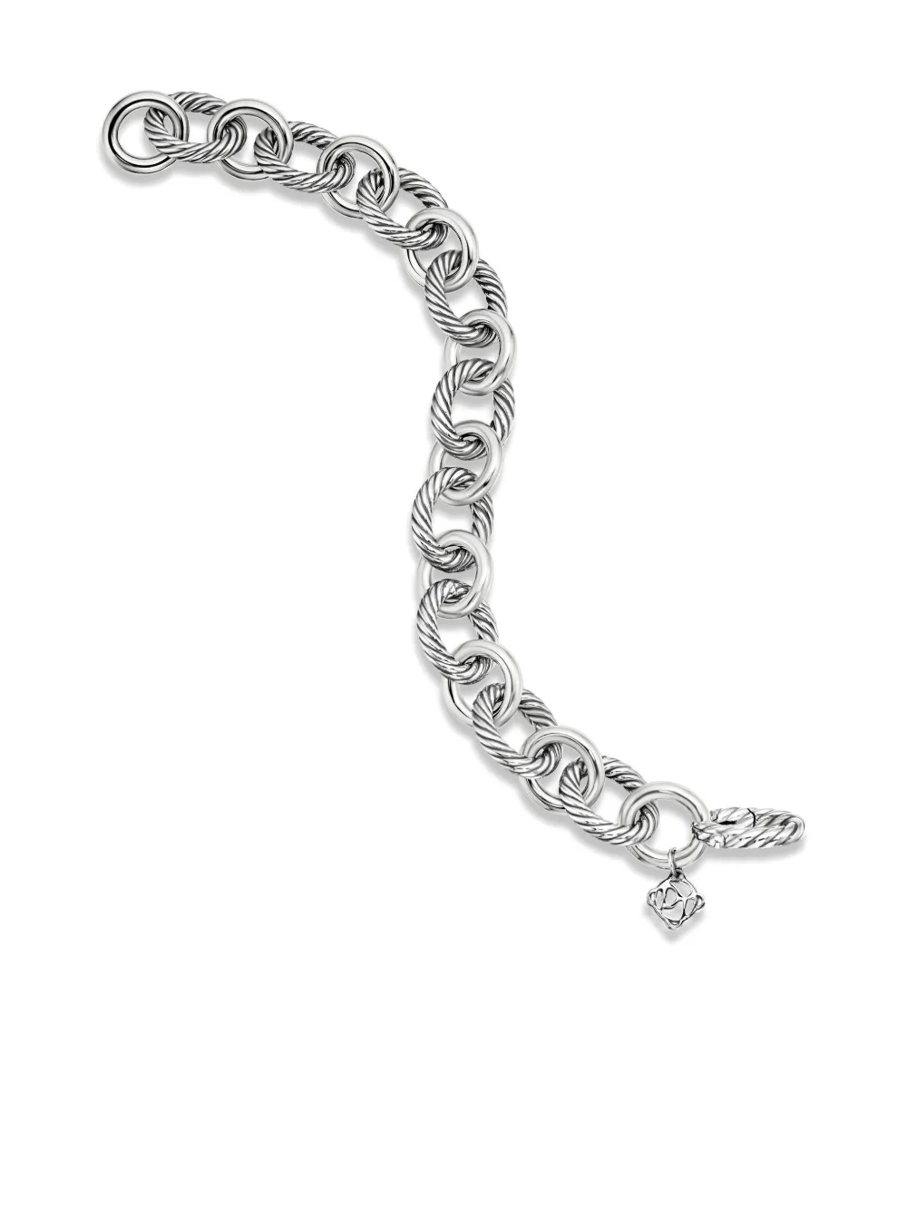 David Yurman Large Oval Link Bracelet In Silber