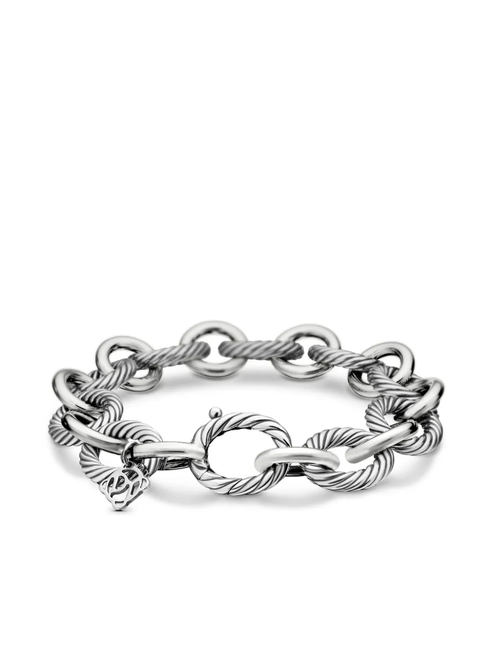 David Yurman Large Oval Link Bracelet In Silber