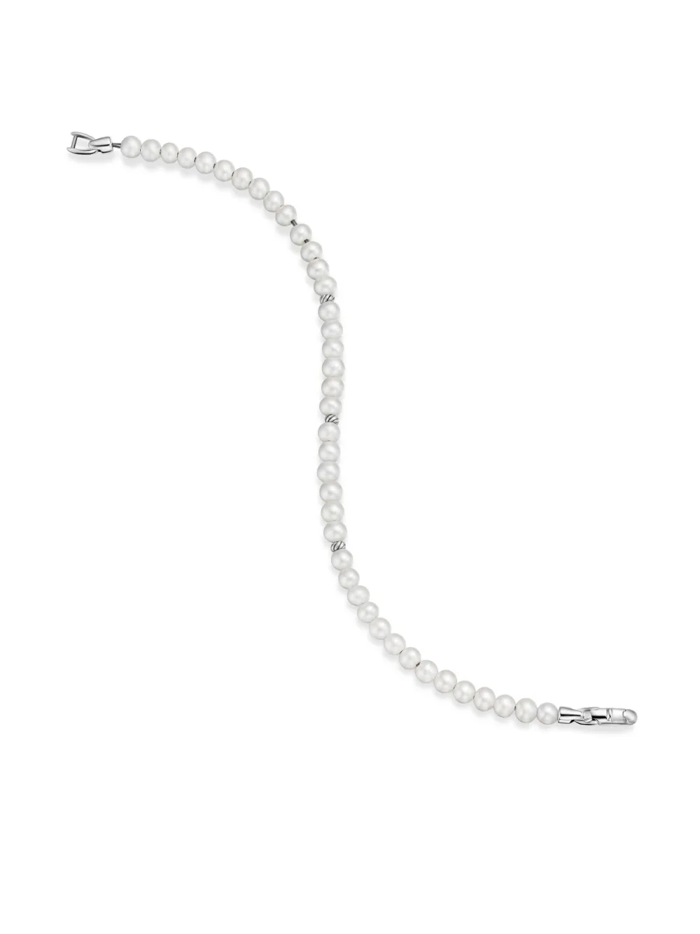 David Yurman Sterling Silver Bijoux Spiritual Beads Pearl Bracelet In Silber