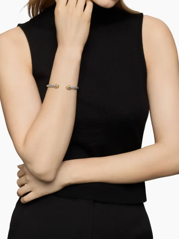 David Yurman 14kt Yellow Gold And Sterling Silver Classic Cable Bracelet  (5mm) | Silver | FARFETCH BE