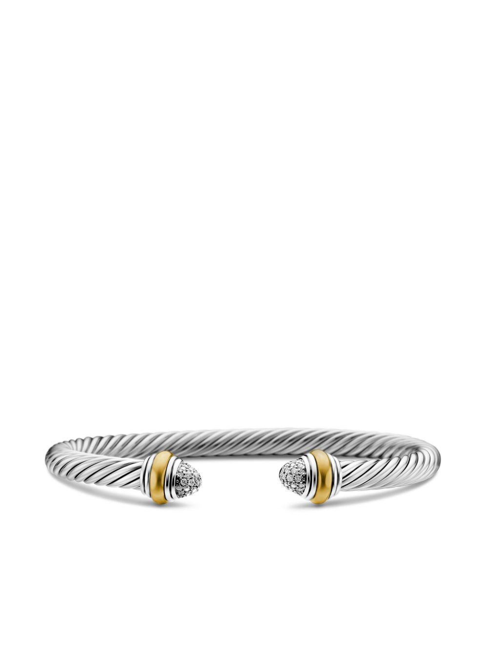 David Yurman 14kt yellow gold and sterling silver Classic Cable diamond bracelet (5mm)