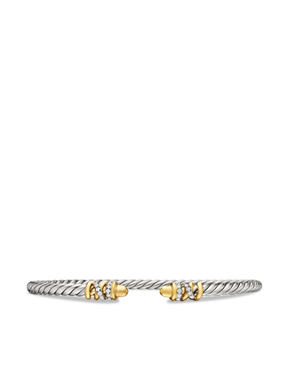 18kt gold and sterling silver Petite Helena Classic Cable diamond bracelet