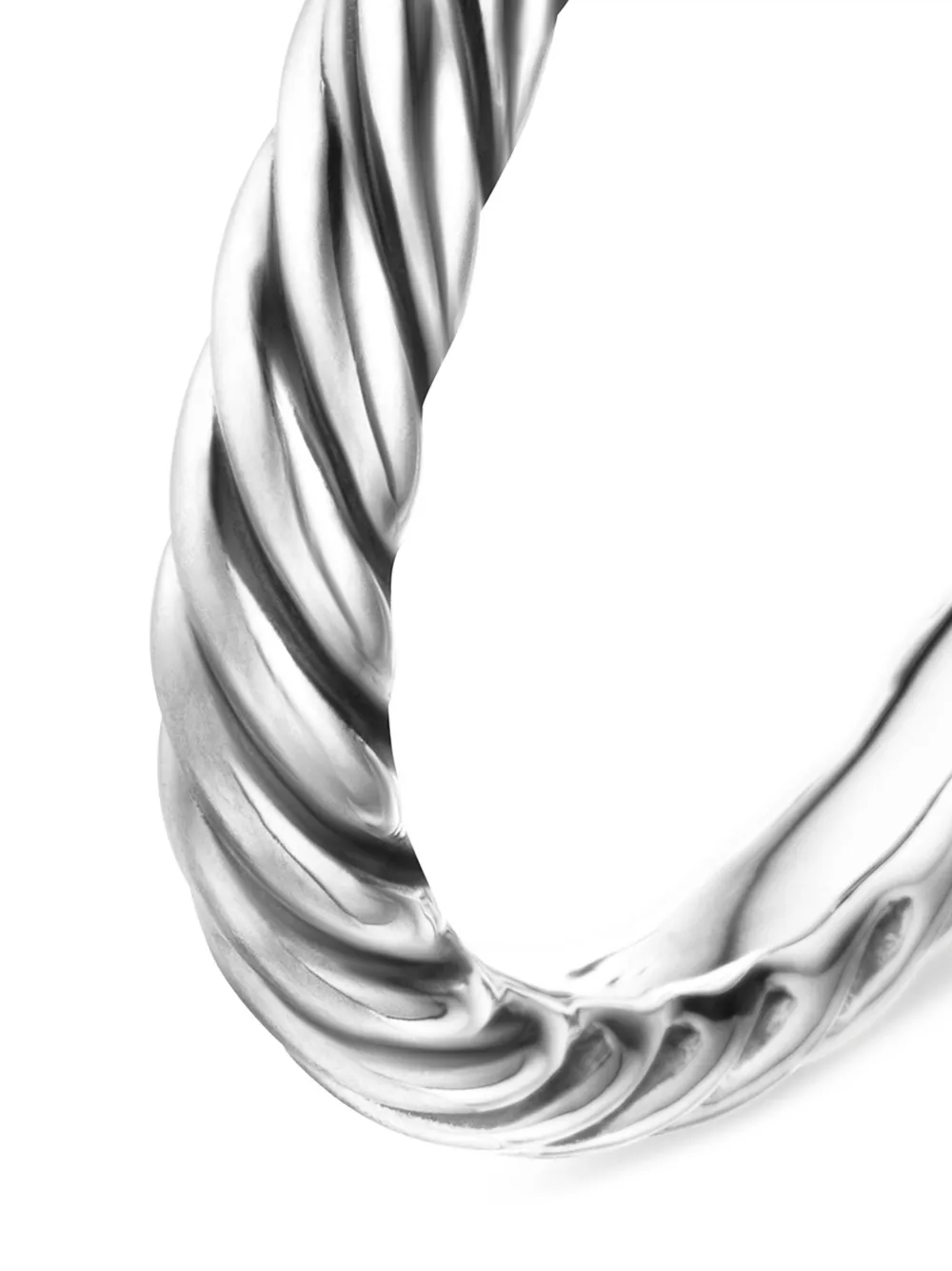 David Yurman Sterling Silver Cable Collectibles Heart Stack Diamond Ring In Silver