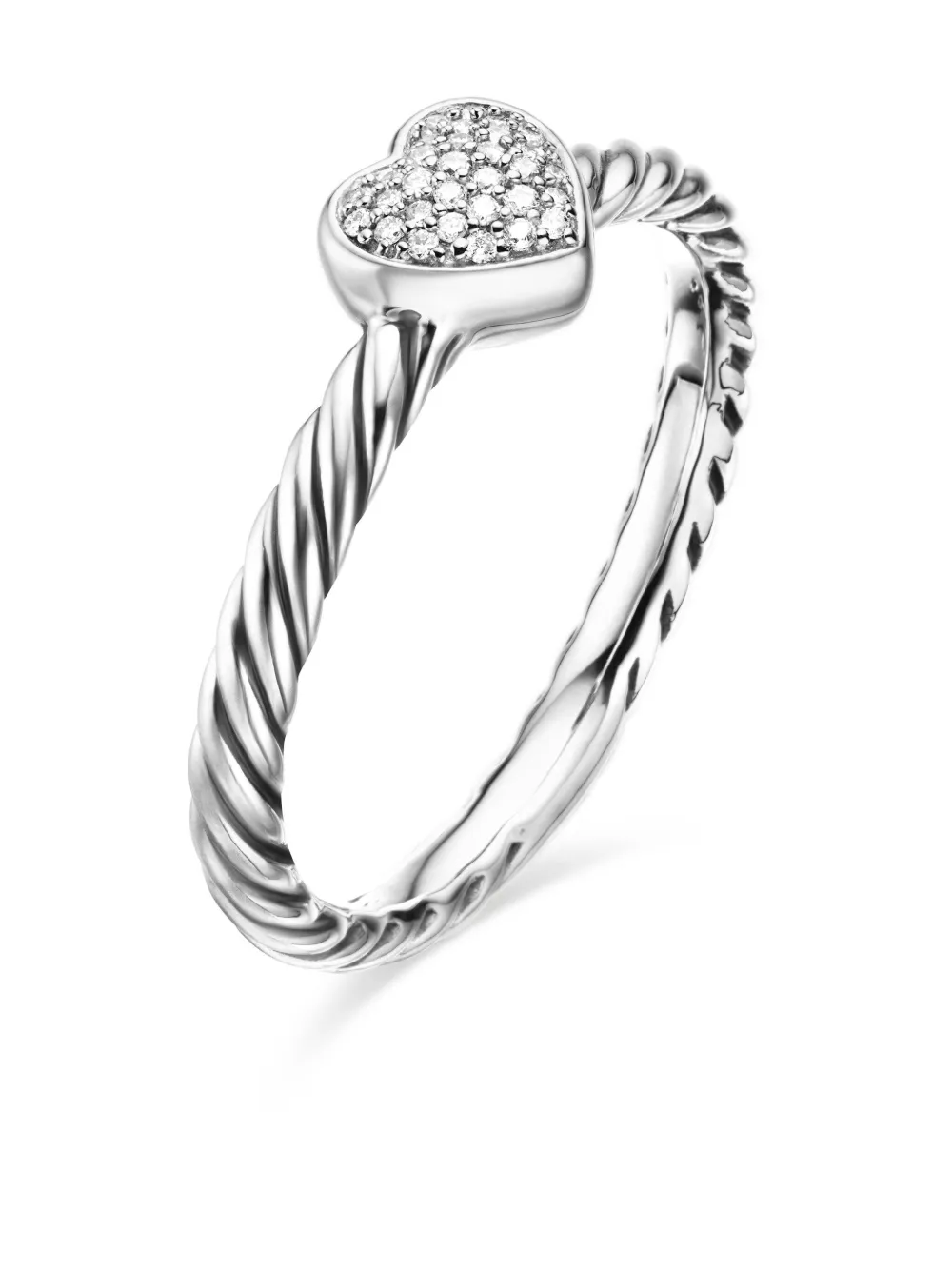 David Yurman sterling silver Cable Collectibles Heart Stack diamond ring (6.2mm) | Image 2