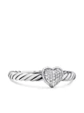 David Yurman sterling silver Cable Collectibles Heart Stack diamond ring (6.2mm)
