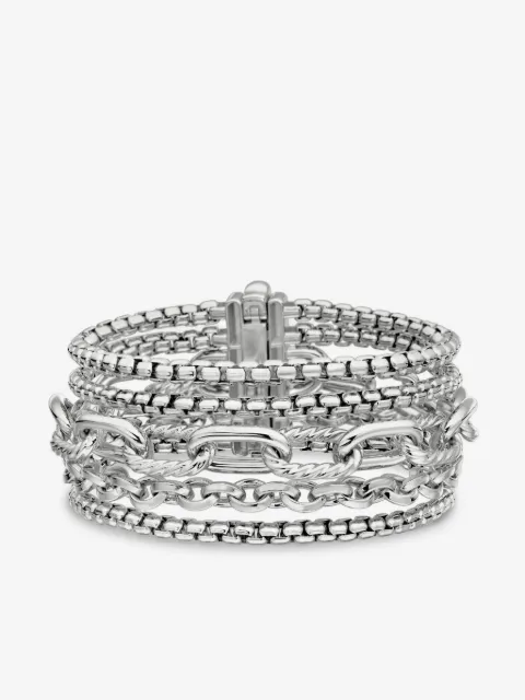 David Yurman sterling silver Multi Row Chain bracelet (29mm)