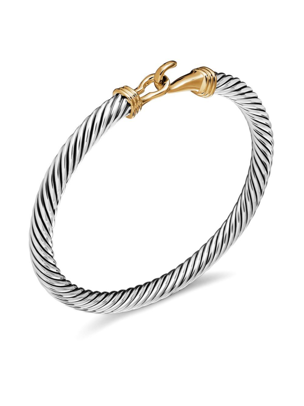 David Yurman 14kt yellow gold and sterling silver Buckle Classic Cable bracelet (5mm) - S4 SILVER/GOLD