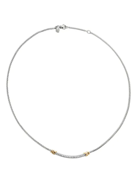 David Yurman sterling silver Petite Helena Wrap Station diamond necklace (29mm)