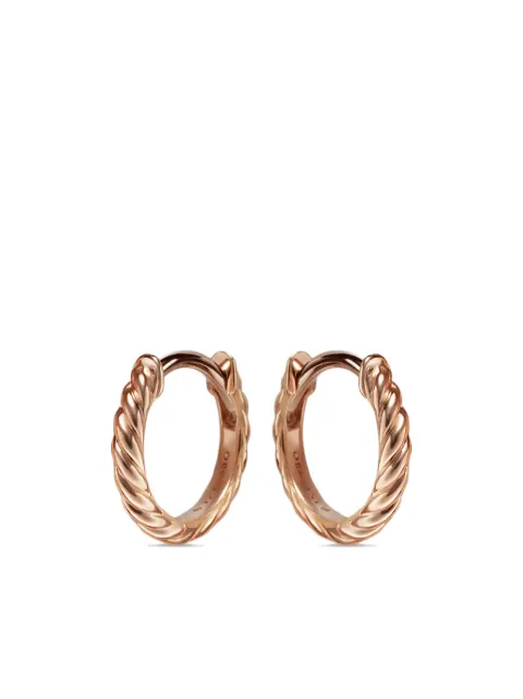 David Yurman 18K rose gold Sculpted Cable huggie hoop earrings (10.7mm)
