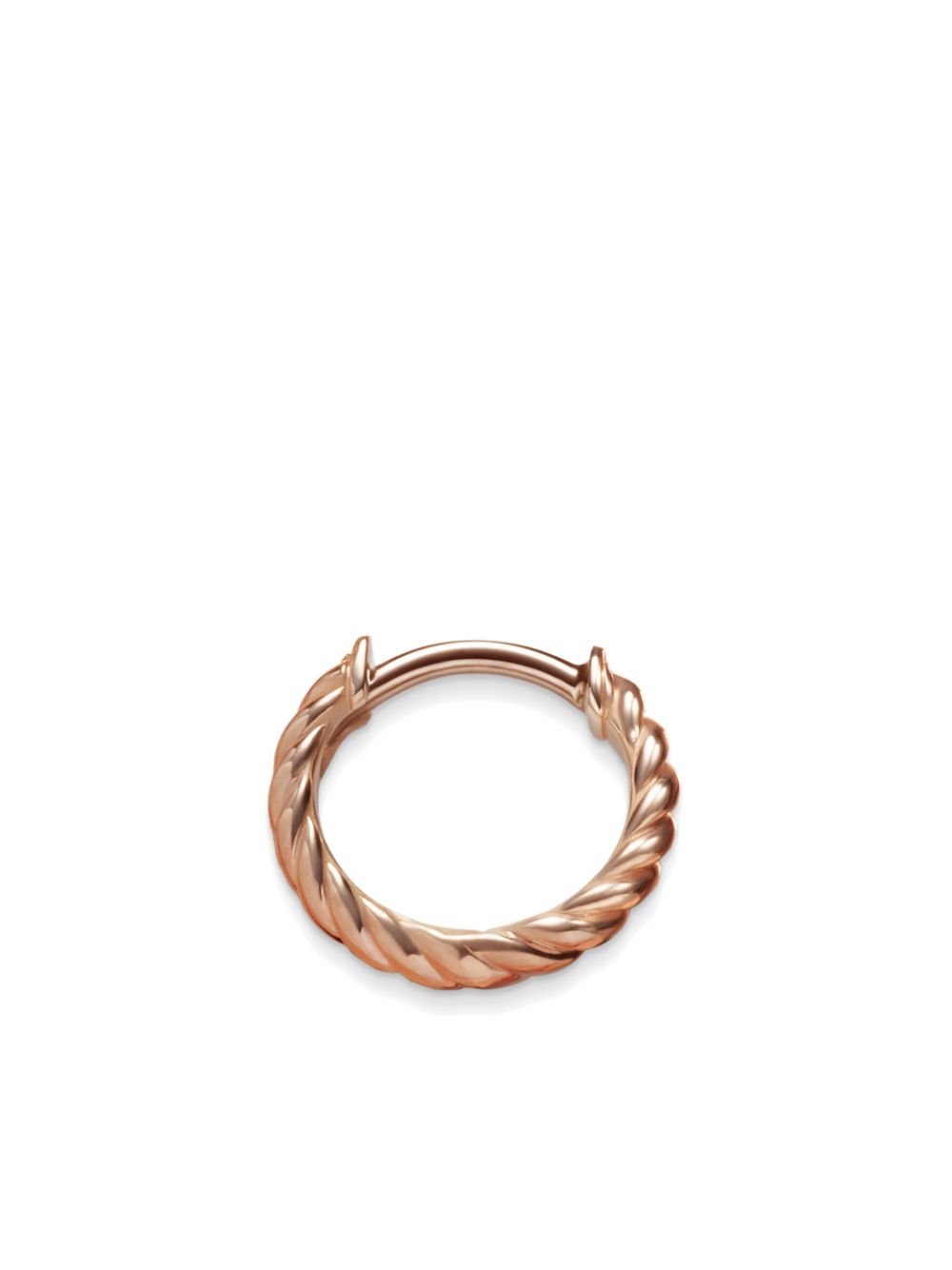 David Yurman 18K rose gold Sculpted Cable huggie hoop earrings - Roze