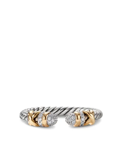 David Yurman anillo Petite Helena Open en oro amarillo de 18kt y plata de ley con diamante de 2.5mm
