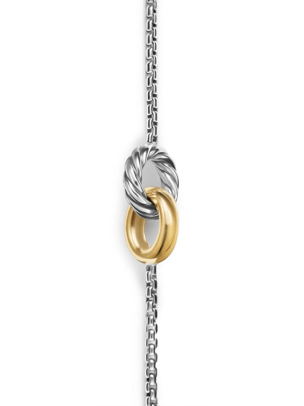 David Yurman 14kt Yellow Gold And Sterling Silver Petite Cable Bracelet In Silber