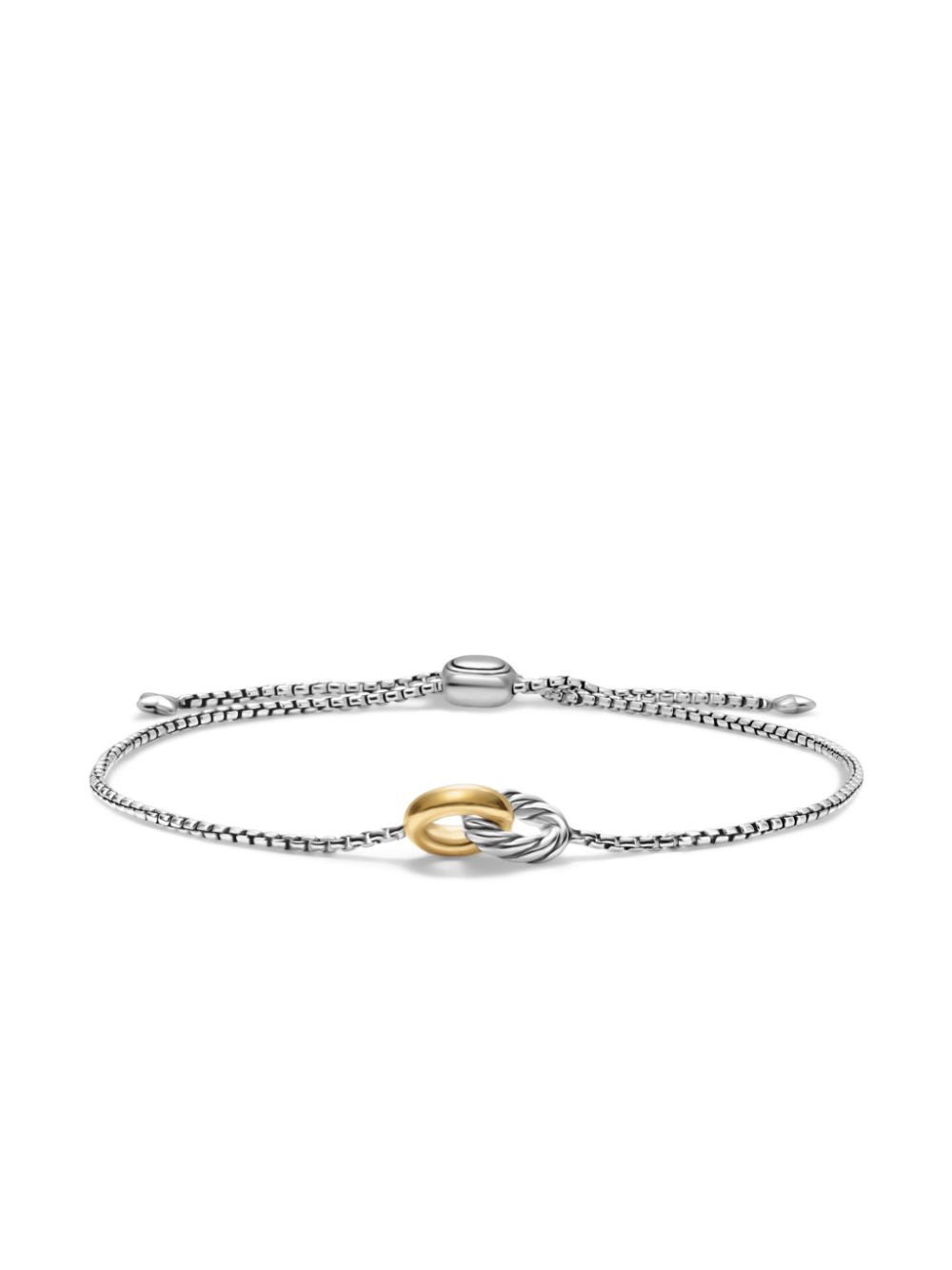 David Yurman 14kt yellow gold and sterling silver Petite Cable bracelet (15mm)