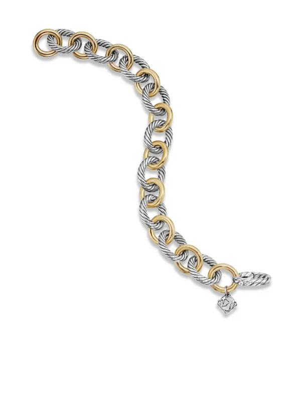 David Yurman Oval Link Chain ブレスレット 12mm 18Kイエローゴールド 
