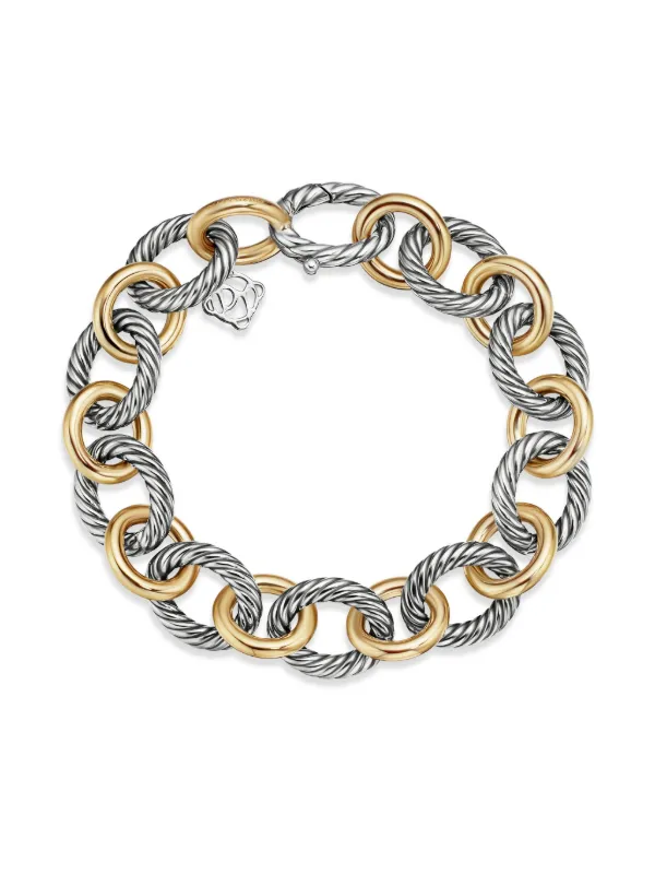 David Yurman Oval Link Chain ブレスレット 12mm 18Kイエローゴールド 