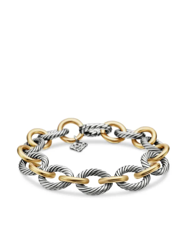 David Yurman Oval Link Chain ブレスレット 12mm 18Kイエローゴールド 
