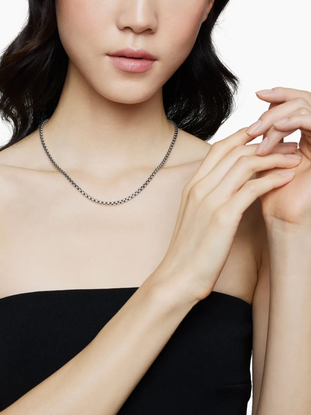 David Yurman Sterling Silver Box Chain Necklace In 银色