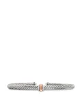 David Yurman 18kt rose gold and sterling silver Classic Cable Station bracelet (4mm)