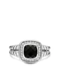 David Yurman sterling silver Petite Albion onyx and diamond ring (7mm)