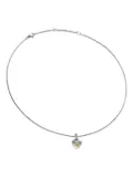 David Yurman 14kt yellow gold and sterling silver Petite Cable Heart diamond necklace (17.1mm)