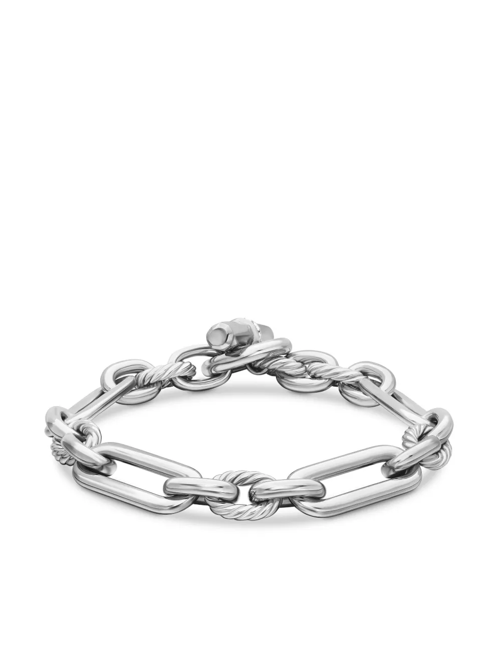 David Yurman Sterling Silver Lexington Chain Diamond Bracelet In Silber