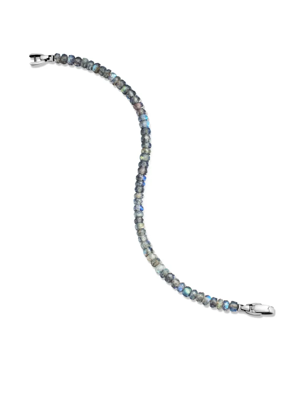 David Yurman Sterling Silver Spiritual Beads Faceted Labradorite Bracelet In Silver