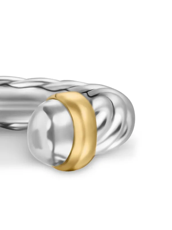 David Yurman Petite Cable リング 14Kイエローゴールド＆スターリング