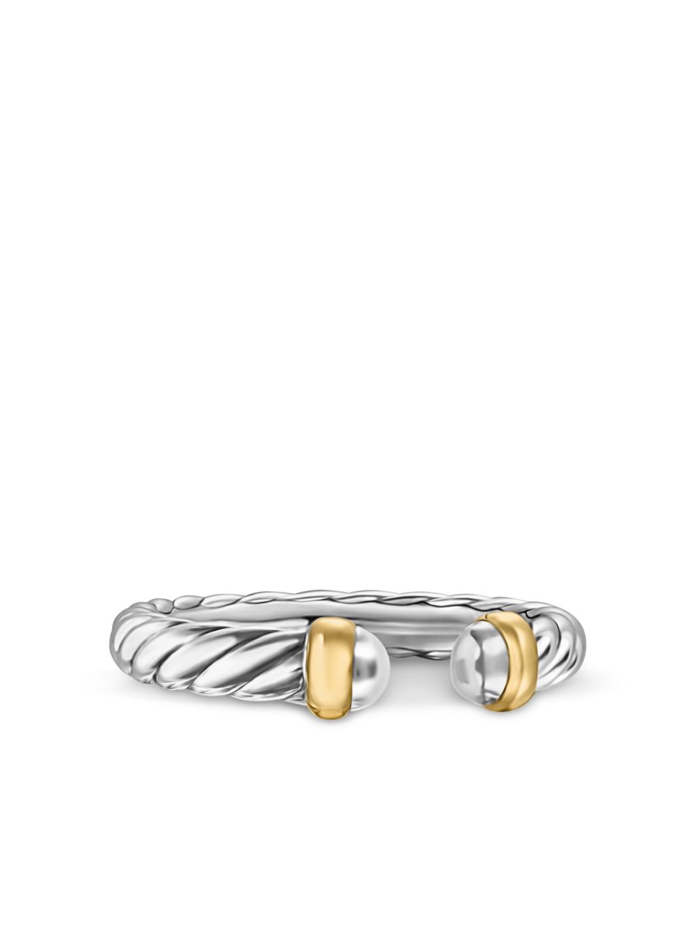 David Yurman 14kt yellow gold and sterling silver Petite Cable ring (3.4mm)