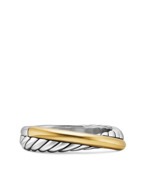 David Yurman 18kt yellow gold and sterling silver Crossover band ring (5.3mm)