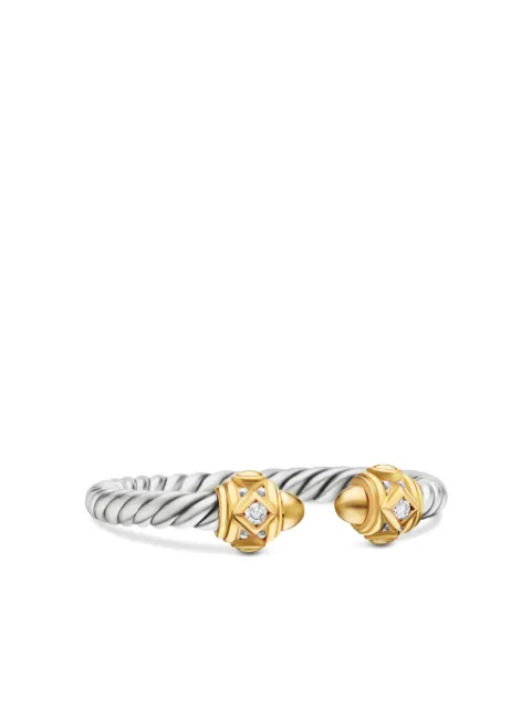 David Yurman bague Renaissance en or 18ct et argent sterling pavée de diamants (2,3 mm)
